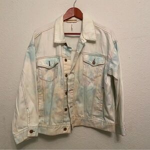 Free People Cream Denim Jacket